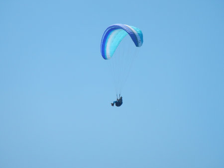 Para Glider Lago Maggiore Lake Blue Sky Italy alps europeanの写真素材