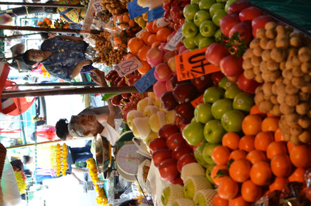 Tropical thai fruits Or Tor Kor market in Bangko Thailand Or Tor Kor marketの写真素材