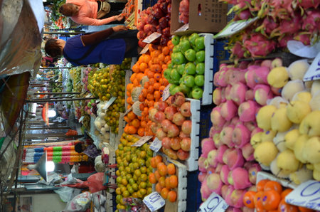 Tropical thai fruits Or Tor Kor market in Bangko Thailand Or Tor Kor marketの写真素材