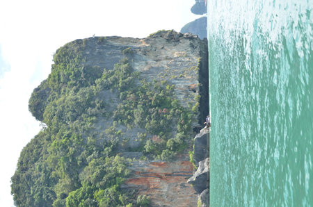 ko phi phi thailand rocks blue water boat tripの写真素材