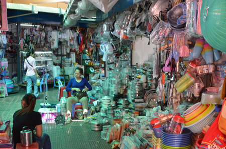 Night Market in Cambodia colorfull asian food and stuffの写真素材
