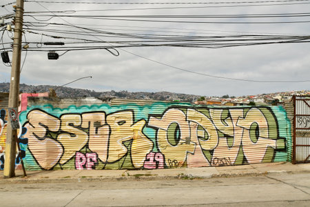 streets of Valparaiso Chile south Ameriaの写真素材