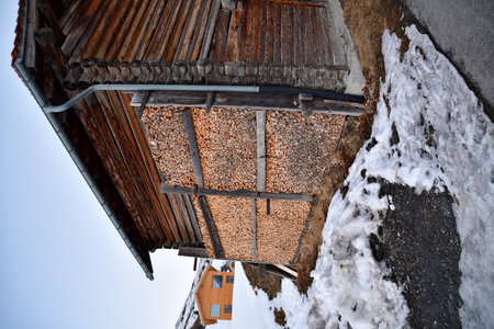 Safiental Swizerland swiss alps village skiの写真素材