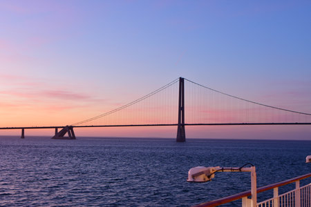 Bridge sunset big belt modern denmark nyborg korsor bridge