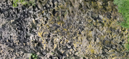 Rock Structure of German Climbing Area Scharfenstein Gudensberg near Kassel. High quality photoの写真素材