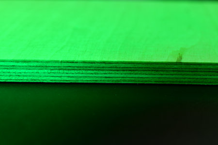 plywood edge black background copyspace industrial. High quality photoの写真素材