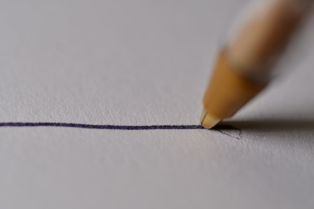 ball point pen closeup background cork paper. High quality photoの写真素材