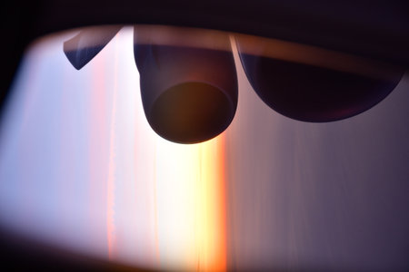 Jet window view travel Sky above bright. High quality photo