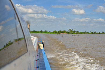 Mekong River cambodia Vietnam Asia Long Tail tropic. High quality photoの写真素材
