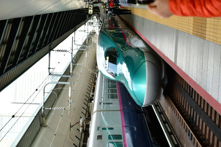 High speed train Japan Shinkansen in Tokyo Main Station. High quality photo