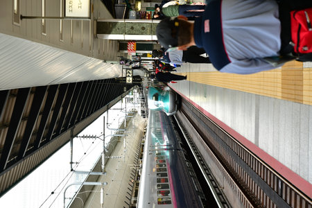 High speed train Japan Shinkansen in Tokyo Main Station. High quality photo