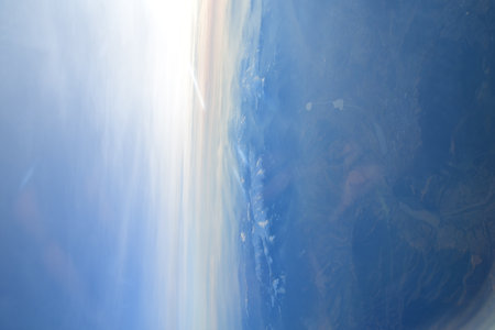 Clouds Cloudscape Airplane Window View Sky Space Earth. High quality photo