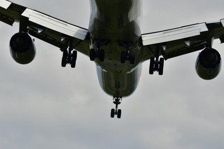 Airplane Landing Frankfurt Germany Airport Travel Detail View. High quality photo