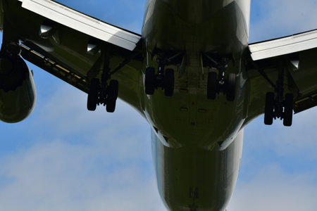 Airplane Landing Frankfurt Germany Airport Travel Detail View