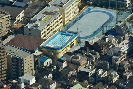 Tokyo city panorama metropolis cityscape asia.の写真素材