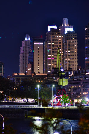 Buenos Aires Argentina at night Puerto Madero. High quality photoの写真素材