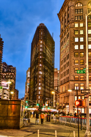 Flat Iron Building New York City Architecture USA Downtown. High quality photoの写真素材