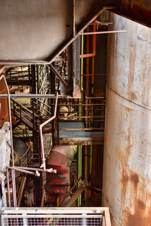 World Heritage Voelklinger Huette ironworks industrial factory historic steel. High quality photoの写真素材