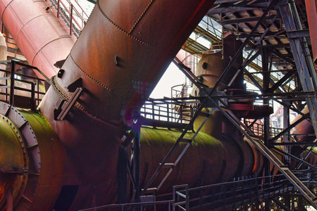 World Heritage Voelklinger Huette ironworks industrial factory historic steel. High quality photo