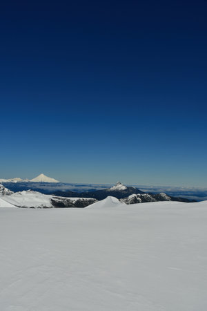 puntiagudo peak chile panorama blue sky winter mountaineeringの写真素材