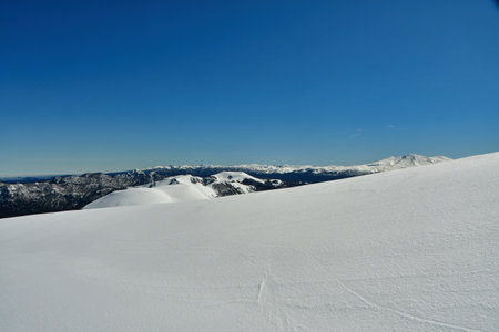 Chile panorama top touring mountaineering patagonia volcano snow blue sky background. High quality photoの写真素材