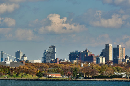 New York City Brom Staten Island Ferry Sunny Day. High quality photoの写真素材