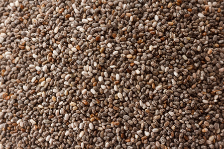 Closeup of lots of chia seeds viewed from the topの写真素材