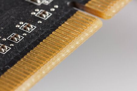 Close-up of a video card for a computer with a PCI-Express connection