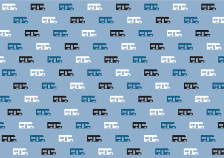 Blue motorhome car backgroundのイラスト素材