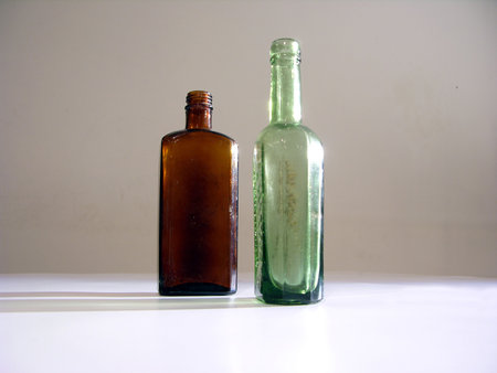 Excavated old bottles, aproxximately from the turn of XIX/XX century.の写真素材