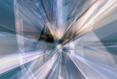 Glass curtain wall deconstruction - 3d digital artworkの写真素材