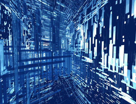 Non-figurative complex geometrical architectural 3d structureの写真素材