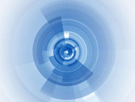 Radial digital composition with sliced transparent rings and wire mesh fading away from the core to infinityの写真素材