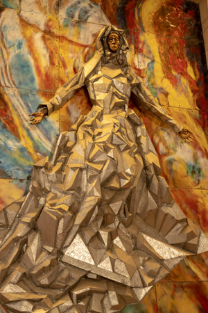 Artwork of Maria in the Basilica of the Annunciation in Nazarethのeditorial素材