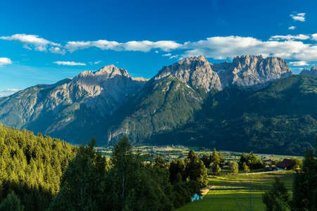 View of the Gailtal Alps from Iselsberg-Stronachの写真素材