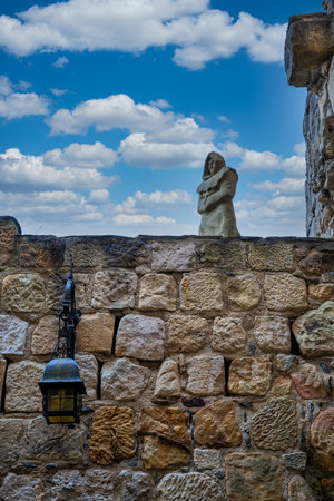 A view of the ruins of Oybin Monastery in Saxonyの写真素材