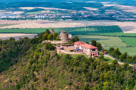A view of Rothenburg near Kelbra am Kyffhäuser in summerの写真素材