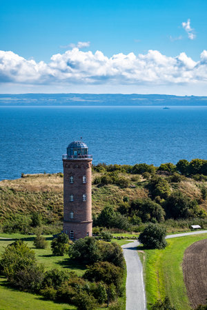 A view of the lighthouse at Cape Arkona on the Baltic Seaの写真素材
