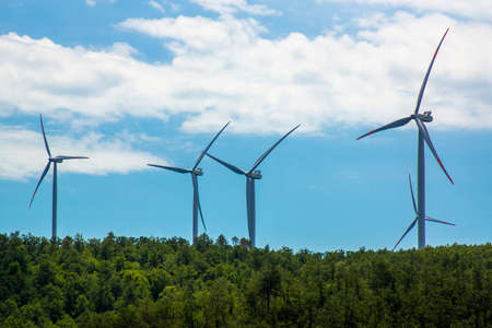 The valley of the wind turbines Tuscany Italy