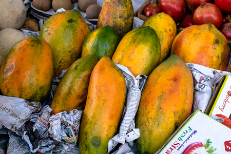Papaya at the marketの写真素材