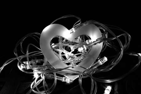 Hollow Heart in Fairy Lightsの写真素材
