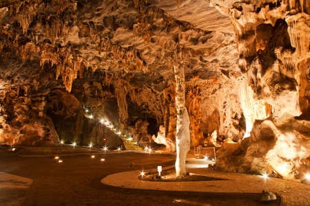Close up of limestone formations in the Throne Room in the Cango Caves, situated in a limestone...