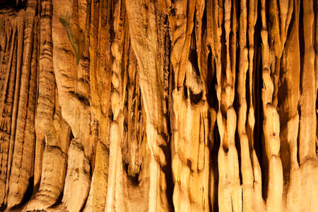 Close up of limestone formations in the Throne Room in the Cango Caves, situated in a limestone ridge in the Swartberg Mountains in Oudtshoorn, South Africaの写真素材