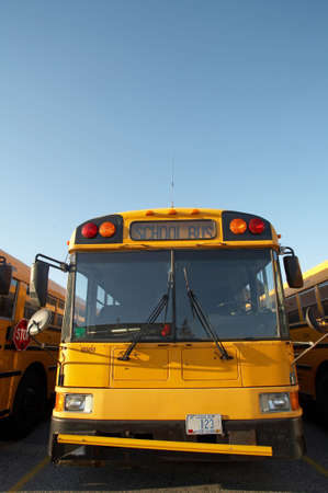 Yellow school bus with room for textの写真素材