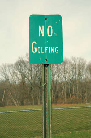 No golfing sign with vintage faded lookの写真素材
