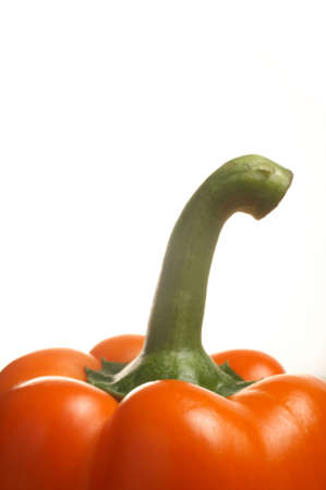 Top of orange pepper isolated on whiteの写真素材