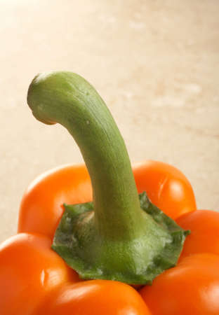 Closeup of orange pepper with copyspace for textの写真素材