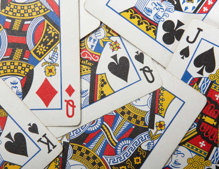 Playing cards background of face cards various suitsのeditorial素材