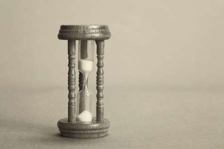Still life of classic hourglass sepia toned