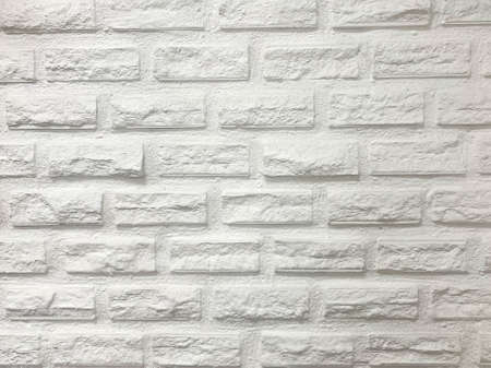 White painted bricks wall backgroundの写真素材